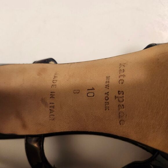 Kate Spade New York Black Patent Leather Peep Toe Slingback Pumps sz.10 Ret $295 - Picture 8 of 8